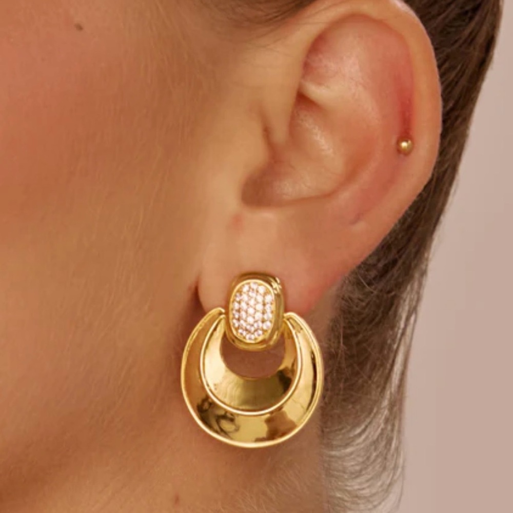 Luv Aj Pavé Doorknock Earrings in gold